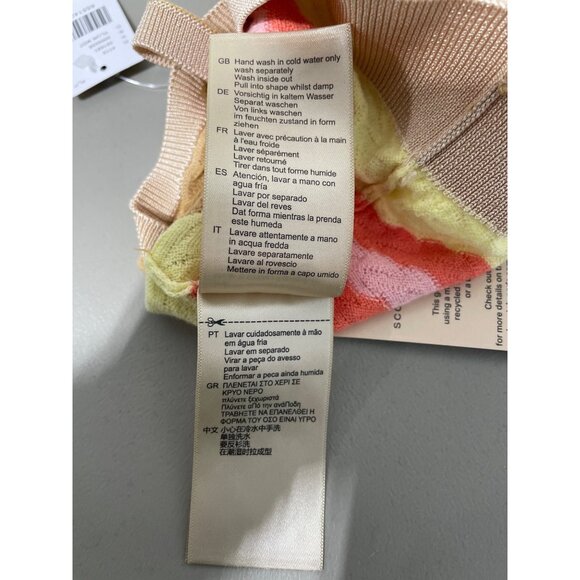 Scotch and Soda Crop Top Size Small Striped V Neck Sleeveless Yellow Orange NEW - Picture 9 of 12